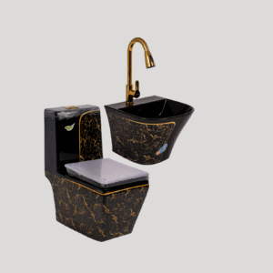 Luxurious Black & Gold Argent Crystal Married Water Closet – Premium Dual Toilet Set for Modern Bathrooms