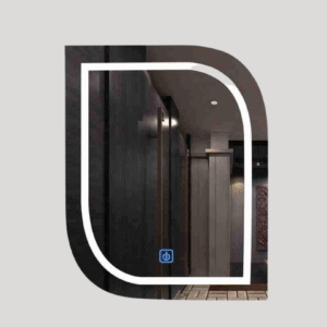 Designer LED Bathroom Mirror - Unique Leaf Shape with 3 colored lights