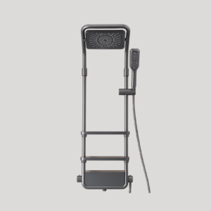 Modern Shower Panel System with Rainfall & Handheld Shower and Integrated Shelves