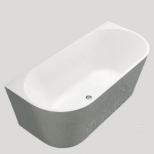 Modern Back-to-Wall Freestanding Bathtub - Space-Saving & Deep Soaking Design