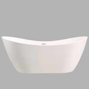 Modern Curved Freestanding Slipper Bathtub - Deep Soaking & Ergonomic Design (All White)
