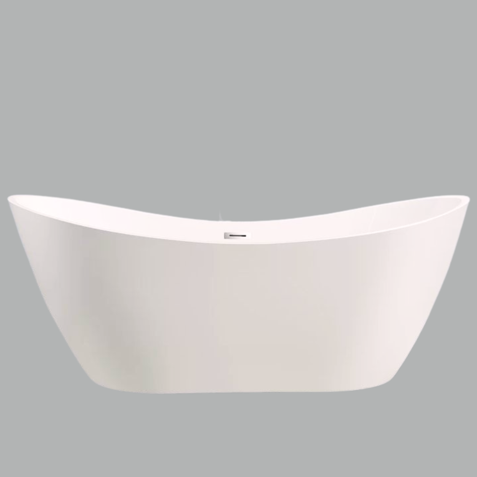 Modern Curved Freestanding Slipper Bathtub - Deep Soaking & Ergonomic Design (All White)