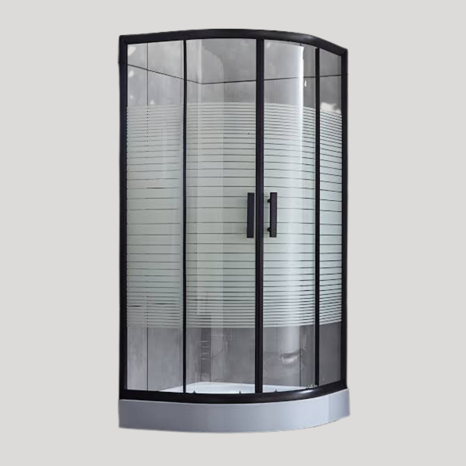Modern Black Frame Shower Cubicle - Space-Saving Quadrant Design