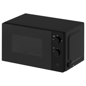 SKY OPPEIN Countertop Microwave Oven with Manual Dials – 700W, Matte Black