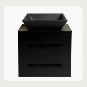 Matte Black Wall-Hung Cabinet with two Withdrawer