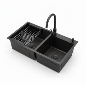 double-bowl black kitchen sink in Lagos