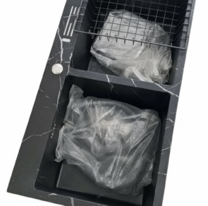 black double-bowl kitchen sink lagos