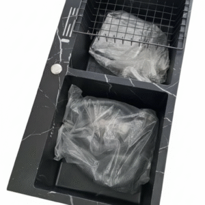 black double-bowl kitchen sink lagos