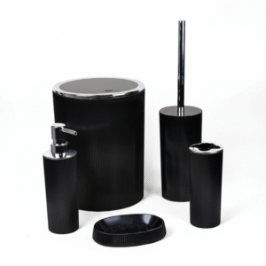 black bathroom accessories set