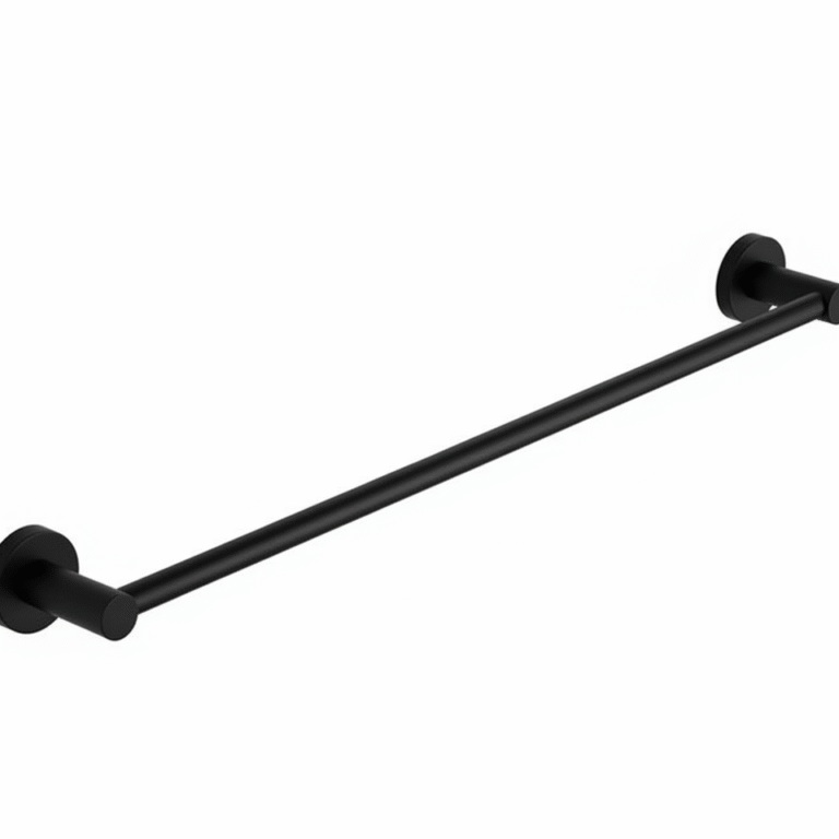 60cm black single towel rail