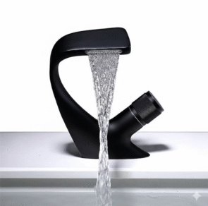 Black Waterfall Basin Mixer Tap