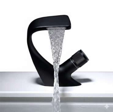 Black Waterfall Basin Mixer Tap