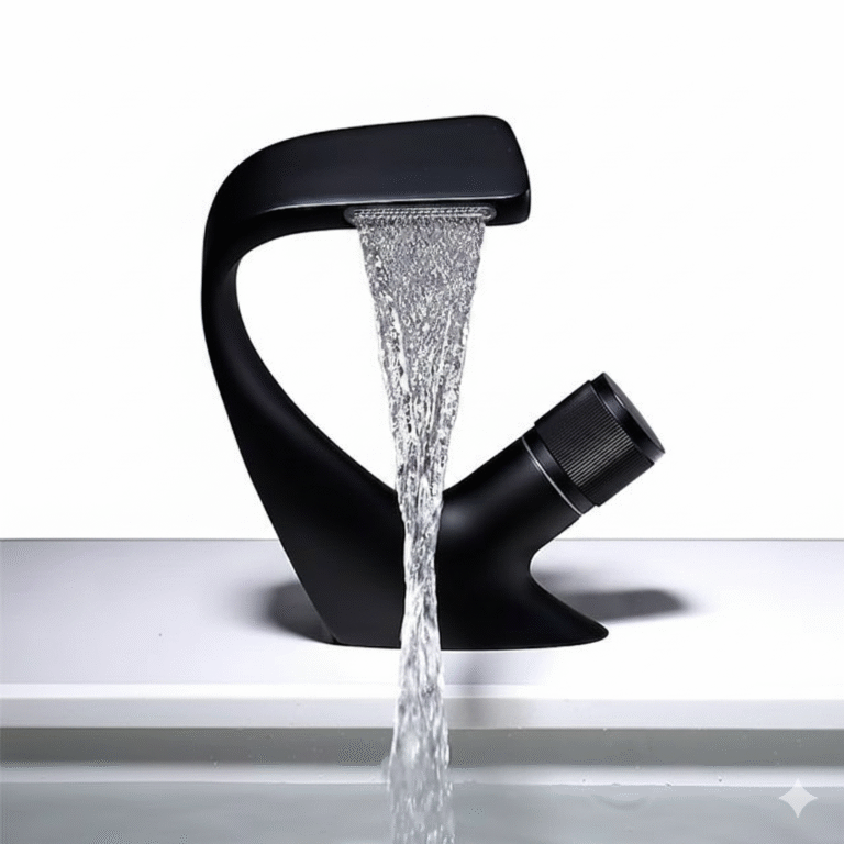 Black Waterfall Basin Mixer Tap