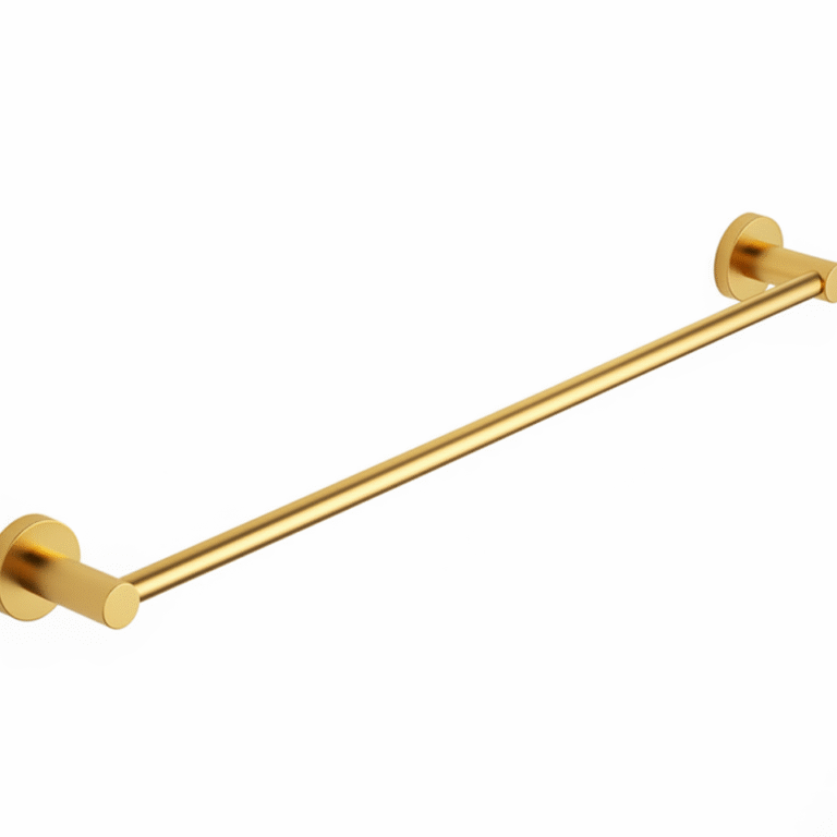 60cm gold single towel rail