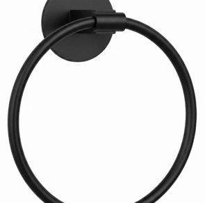 Black ring towel rail