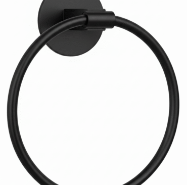 Black ring towel rail