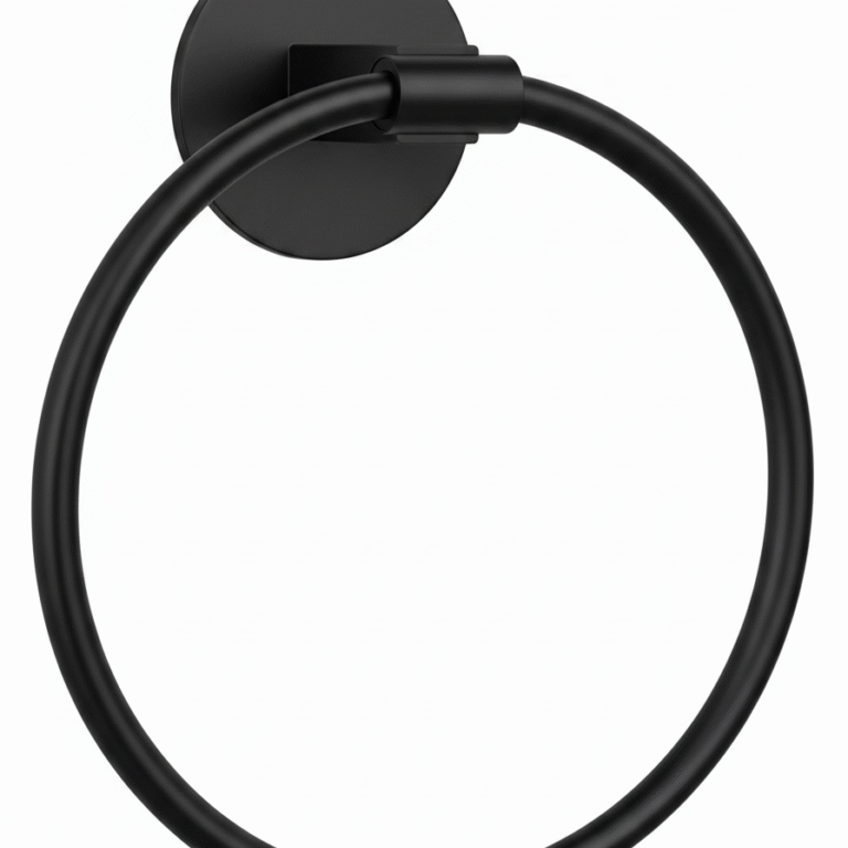 Black ring towel rail