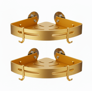gold bathroom angle corner shelves