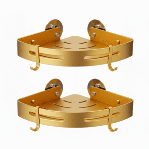 gold bathroom angle corner shelves